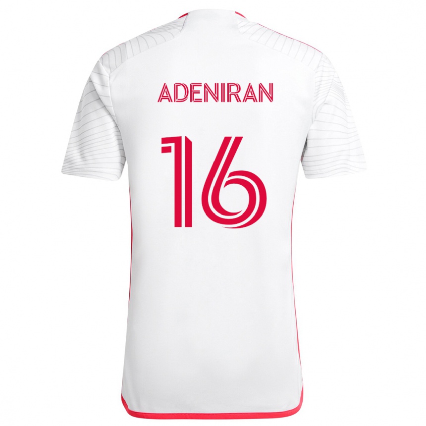 Kids Football Samuel Adeniran #16 White Red Away Jersey 2024/25 T-Shirt