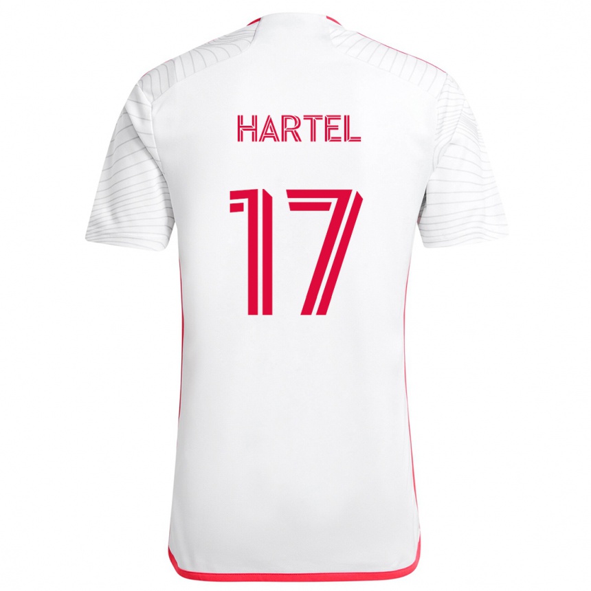 Kids Football Marcel Hartel #17 White Red Away Jersey 2024/25 T-Shirt