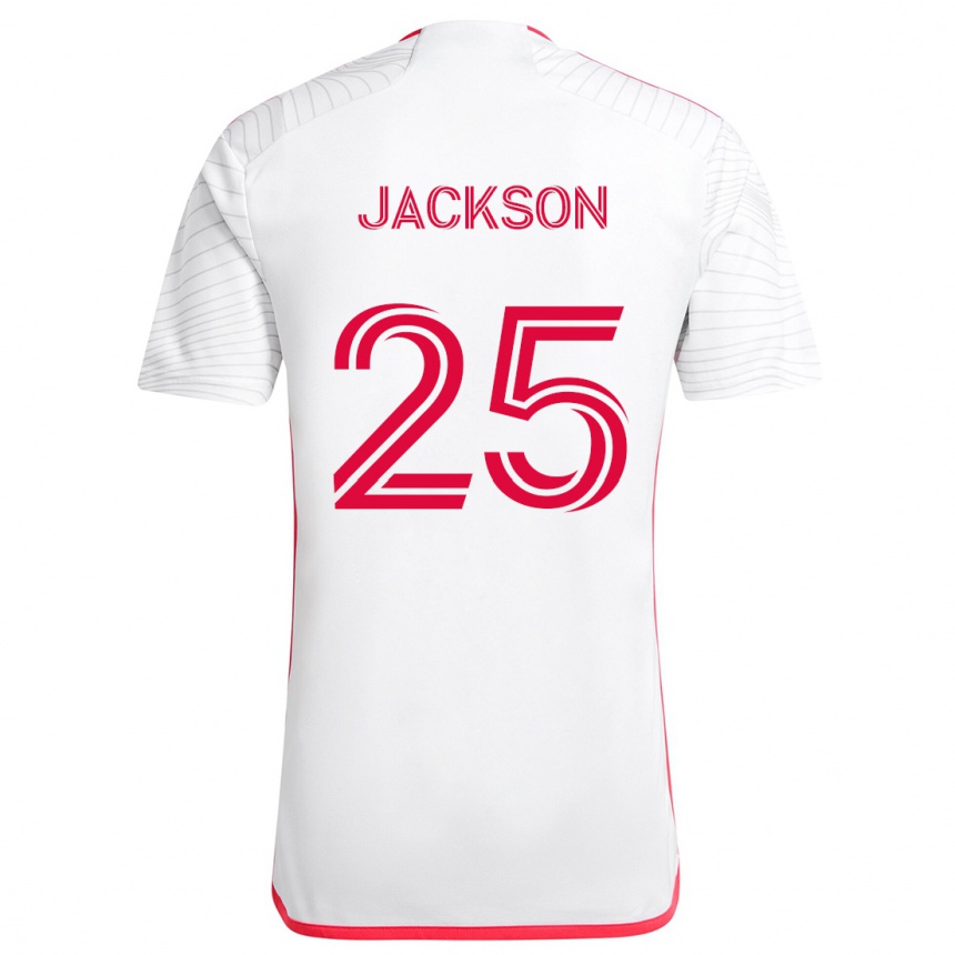 Kids Football Aziel Jackson #25 White Red Away Jersey 2024/25 T-Shirt