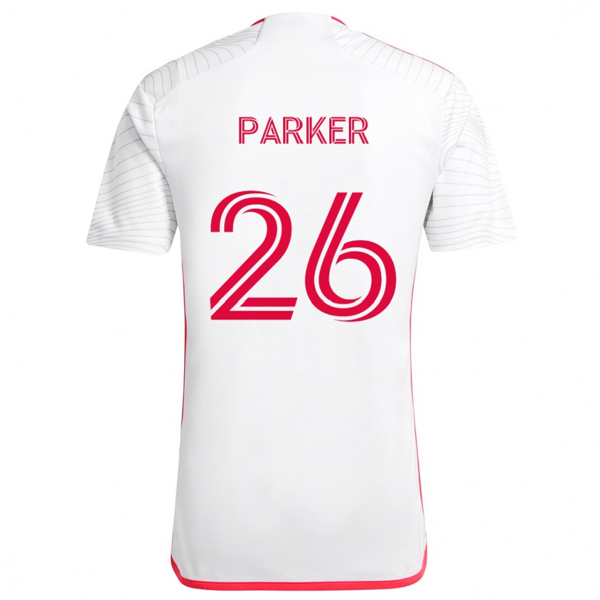 Kids Football Tim Parker #26 White Red Away Jersey 2024/25 T-Shirt