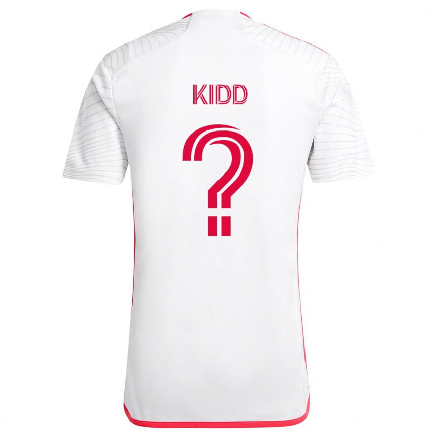 Kids Football Matteo Kidd #0 White Red Away Jersey 2024/25 T-Shirt