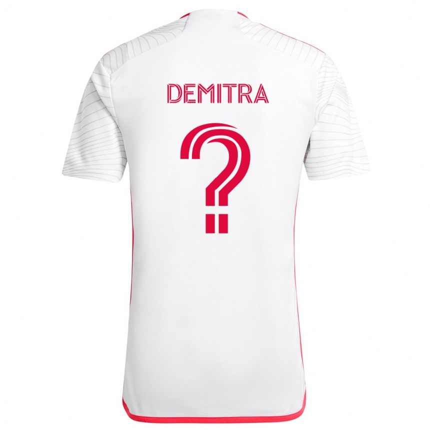 Kids Football Lucas Demitra #0 White Red Away Jersey 2024/25 T-Shirt