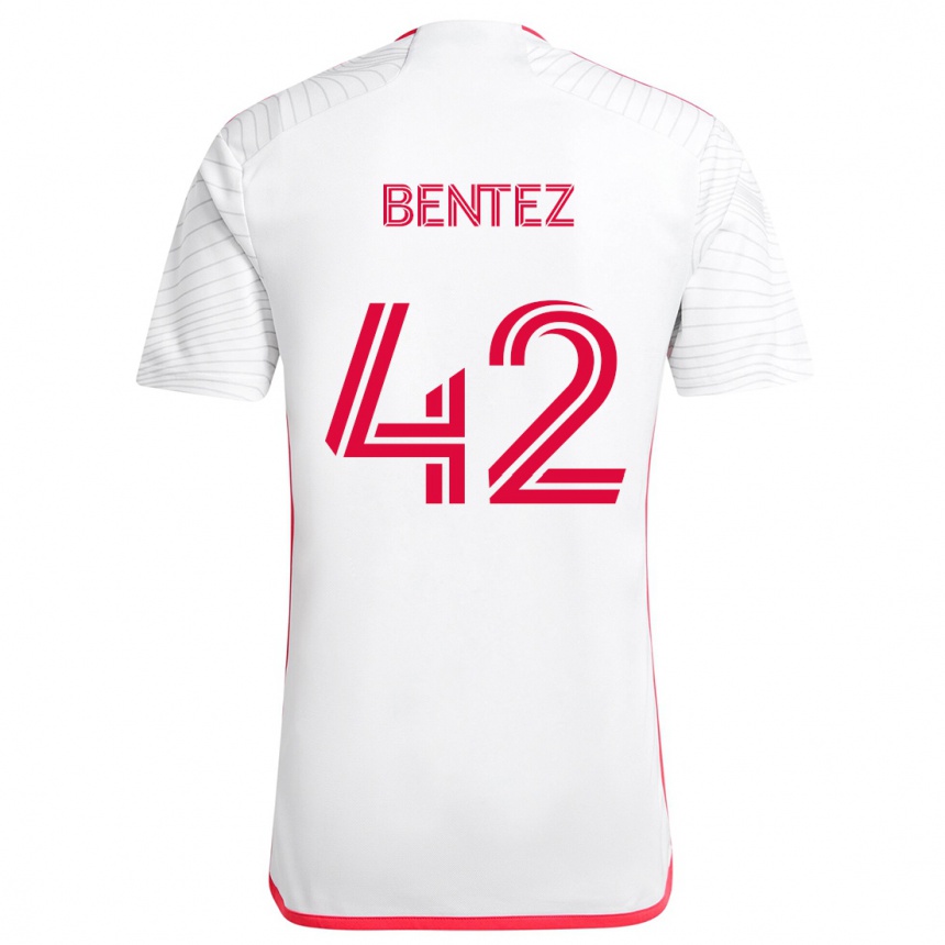 Kids Football Óscar Benítez #42 White Red Away Jersey 2024/25 T-Shirt