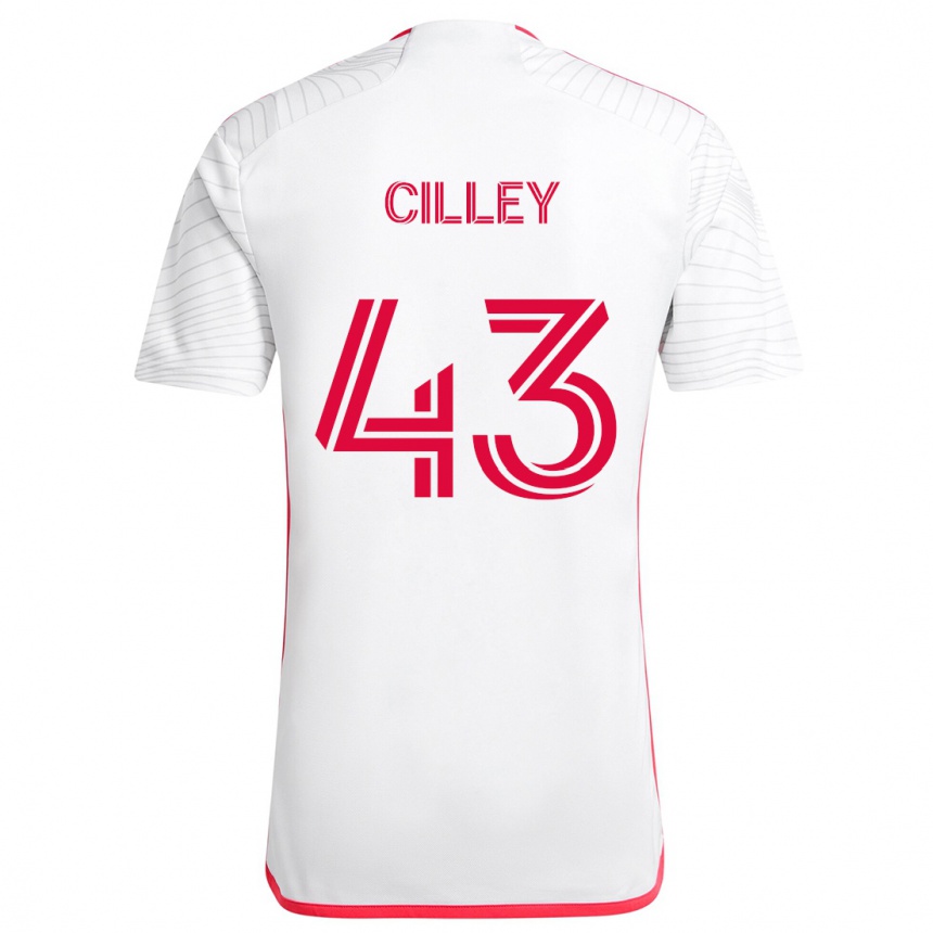 Kids Football Cam Cilley #43 White Red Away Jersey 2024/25 T-Shirt