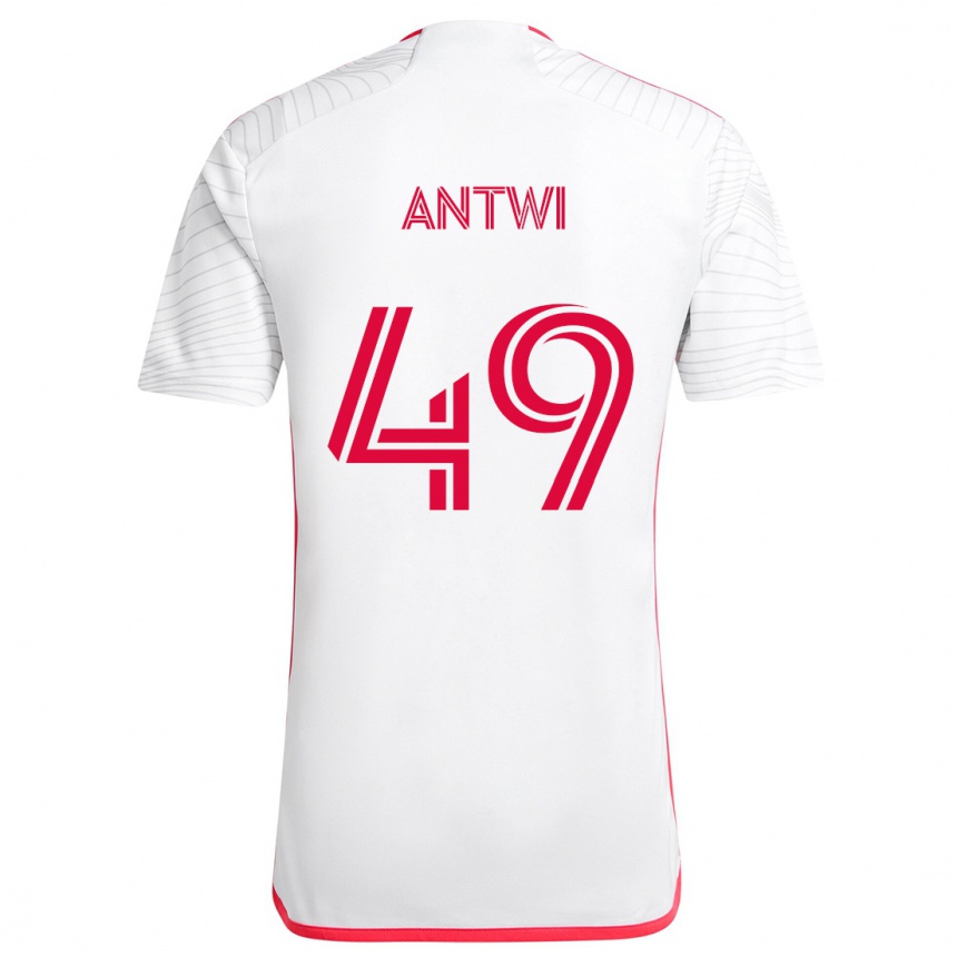 Kids Football Seth Antwi #49 White Red Away Jersey 2024/25 T-Shirt