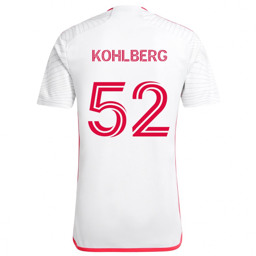 Kids Football Andrew Kohlberg #52 White Red Away Jersey 2024/25 T-Shirt