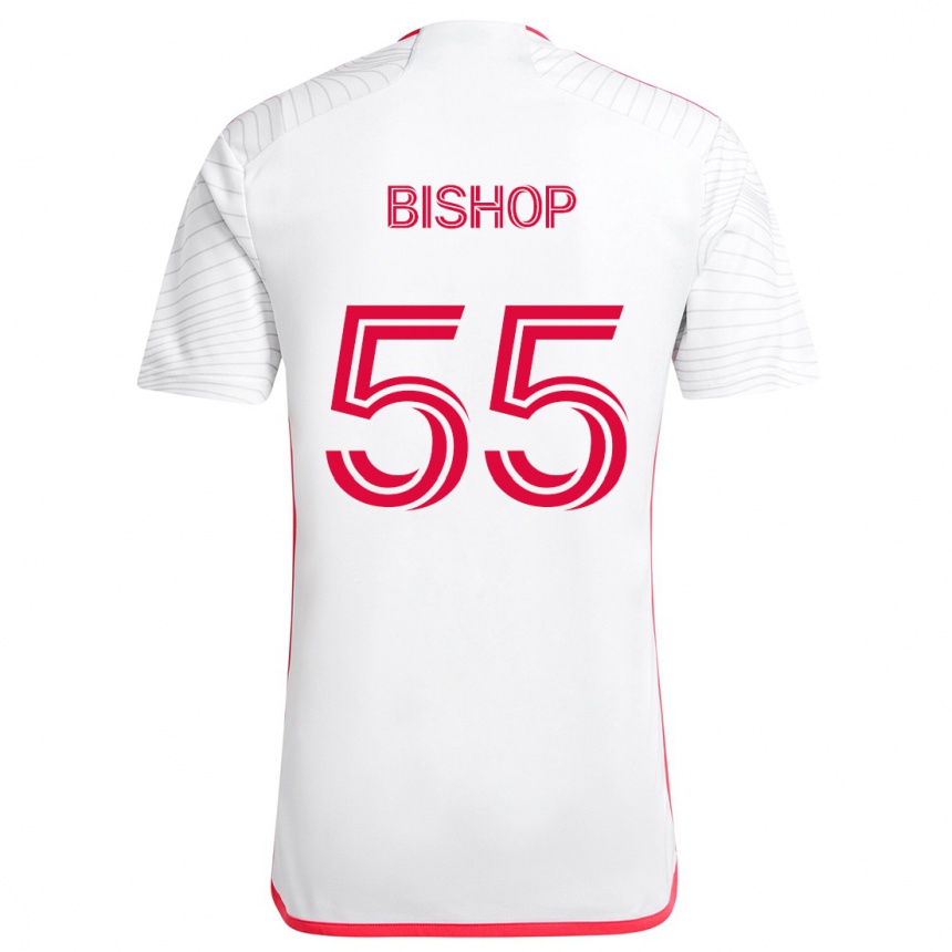 Kids Football Nick Bishop #55 White Red Away Jersey 2024/25 T-Shirt