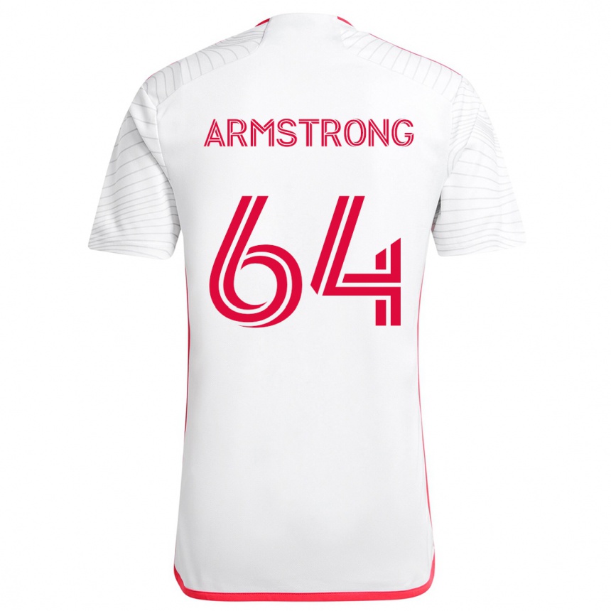 Kids Football Dida Armstrong #64 White Red Away Jersey 2024/25 T-Shirt