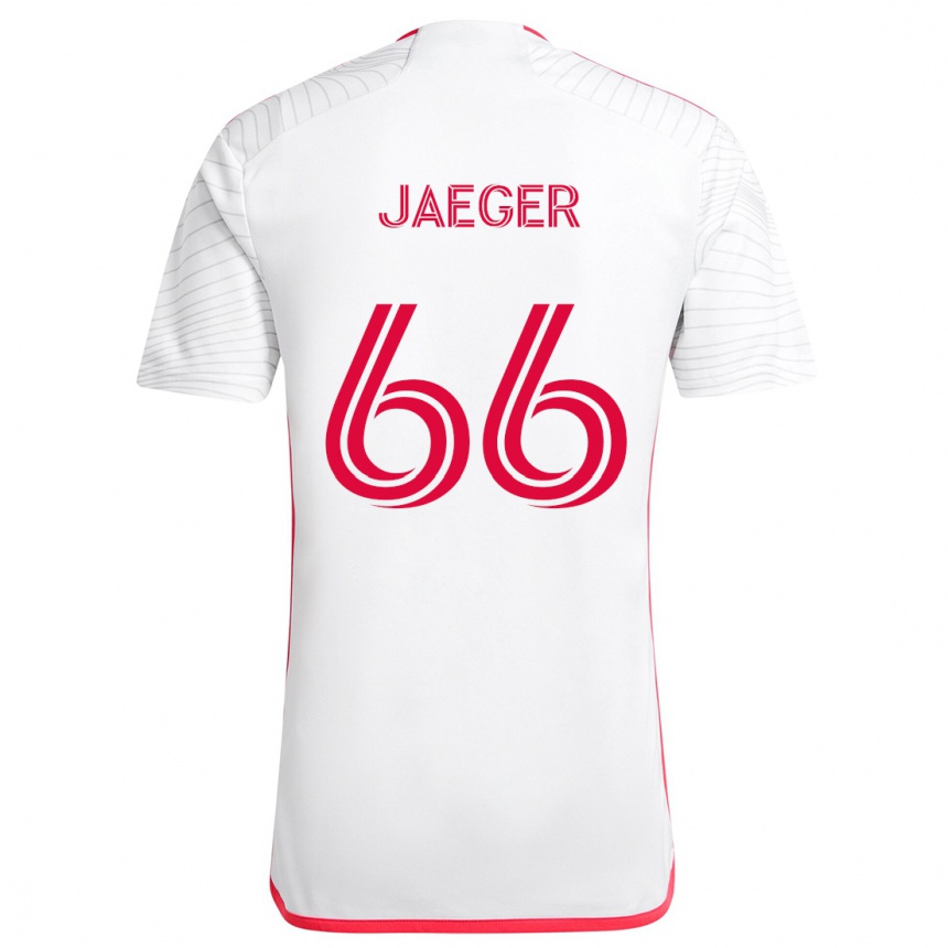 Kids Football Kai Jaeger #66 White Red Away Jersey 2024/25 T-Shirt