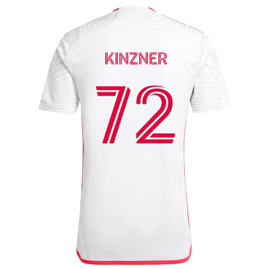 Kids Football Eric Kinzner #72 White Red Away Jersey 2024/25 T-Shirt