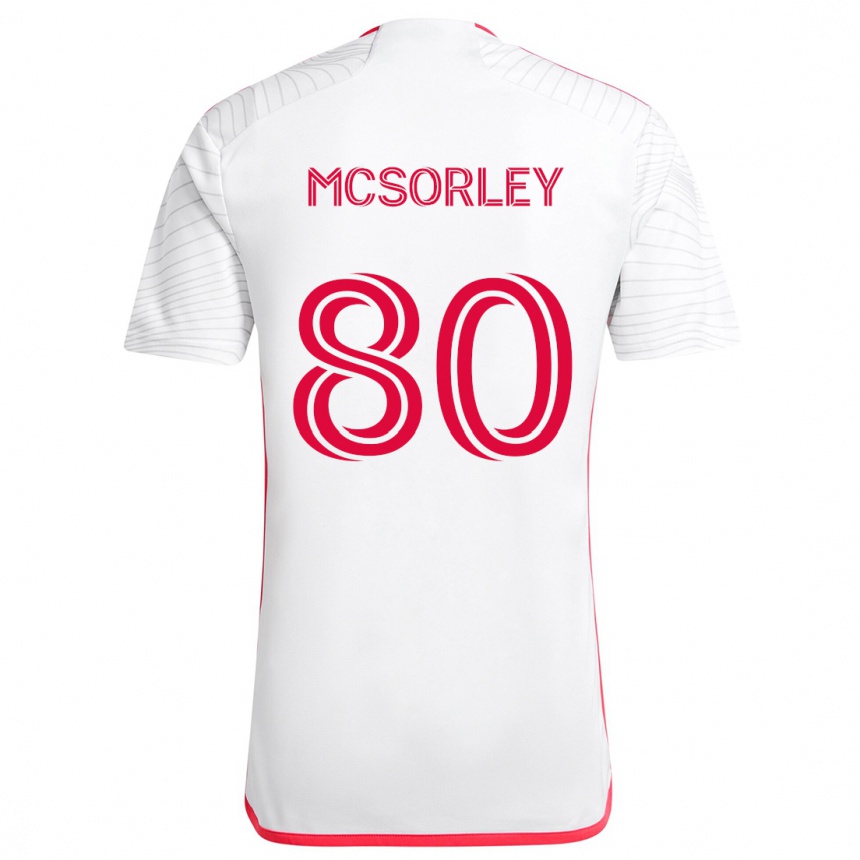 Kids Football Brendan Mcsorley #80 White Red Away Jersey 2024/25 T-Shirt