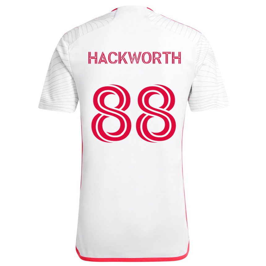 Kids Football Larsen Hackworth #88 White Red Away Jersey 2024/25 T-Shirt