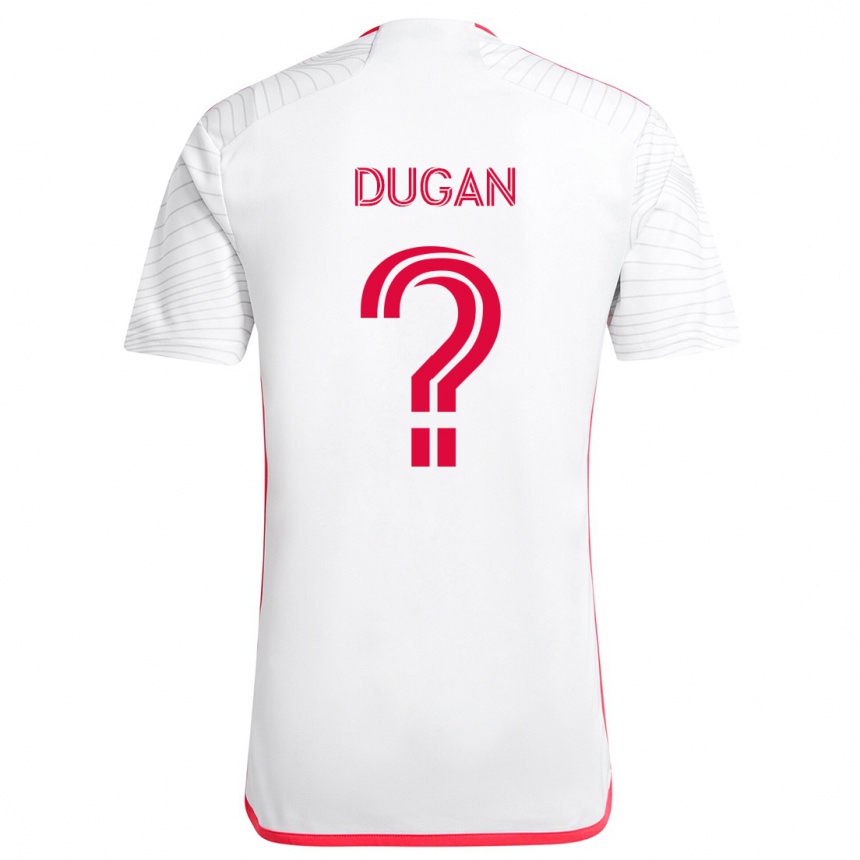 Kids Football Ryan Dugan #0 White Red Away Jersey 2024/25 T-Shirt