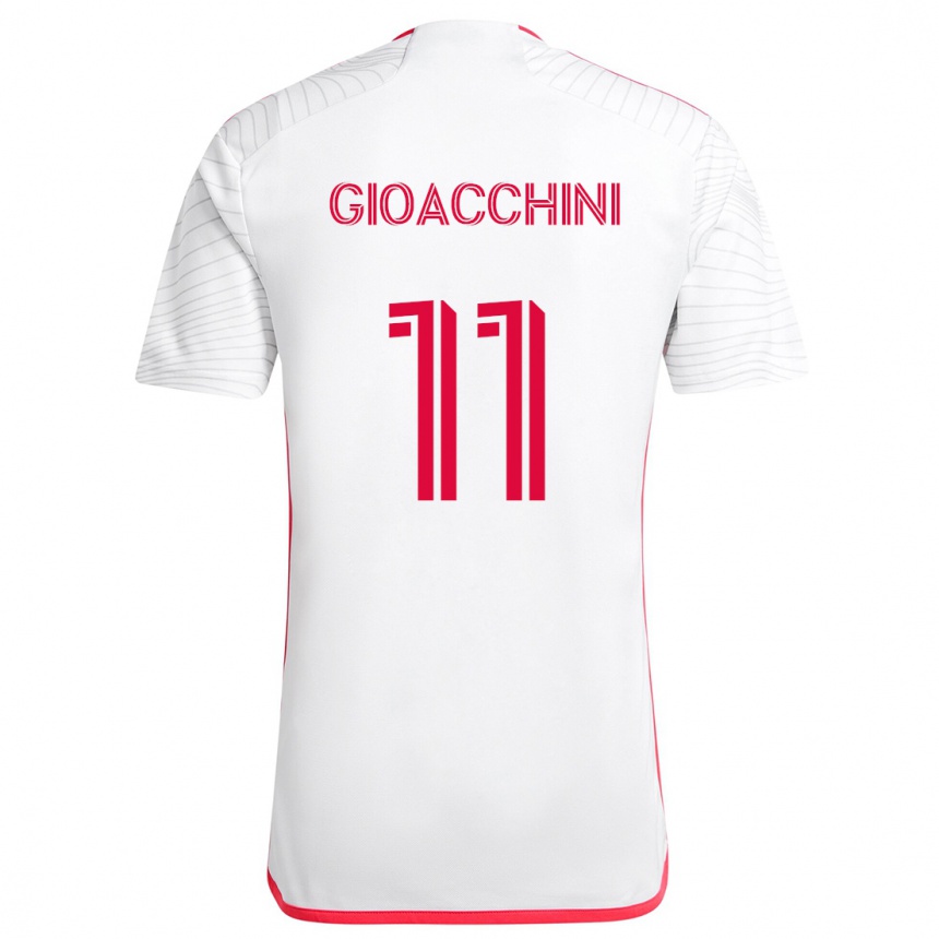 Kids Football Nicholas Gioacchini #11 White Red Away Jersey 2024/25 T-Shirt