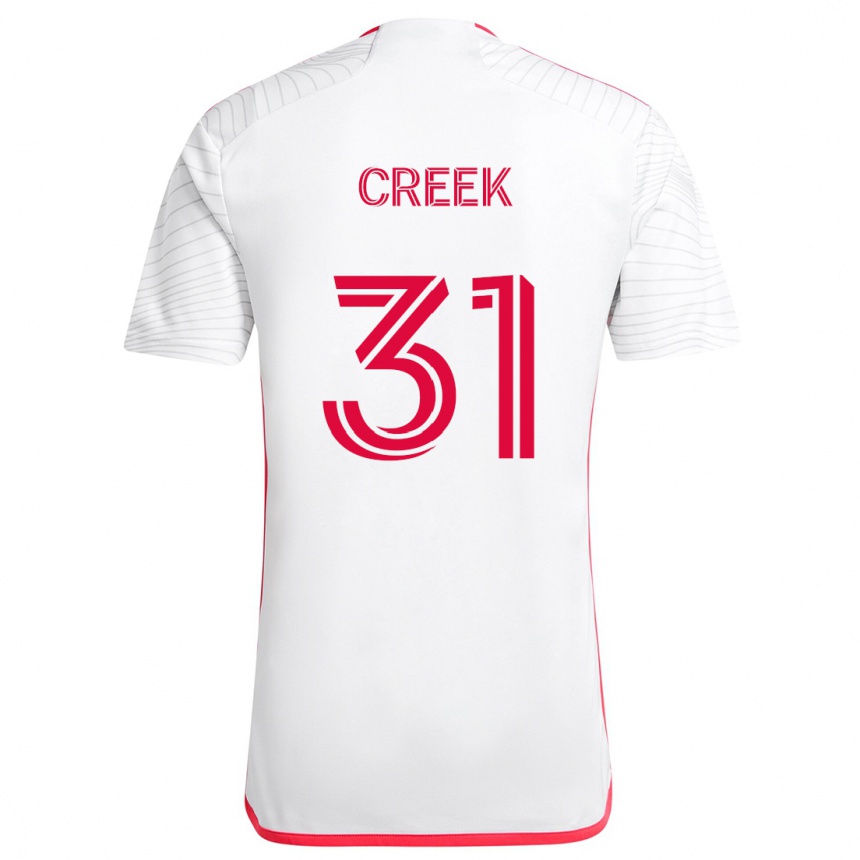 Kids Football Michael Creek #31 White Red Away Jersey 2024/25 T-Shirt