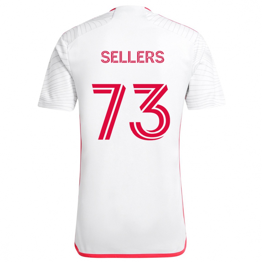 Kids Football Braydon Sellers #73 White Red Away Jersey 2024/25 T-Shirt