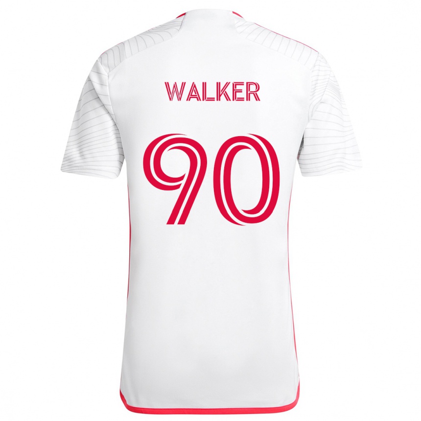 Kids Football Eric Walker #90 White Red Away Jersey 2024/25 T-Shirt