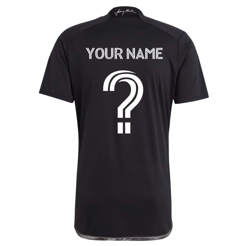 Kids Football Your Name #0 Black Away Jersey 2024/25 T-Shirt