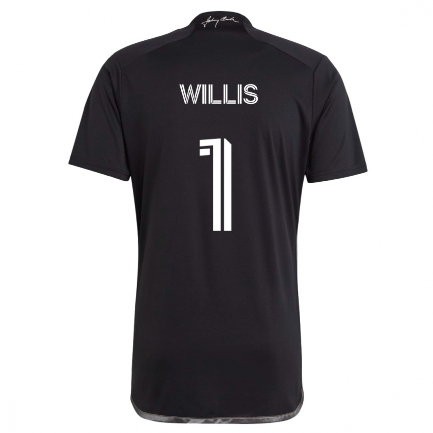 Kids Football Joe Willis #1 Black Away Jersey 2024/25 T-Shirt