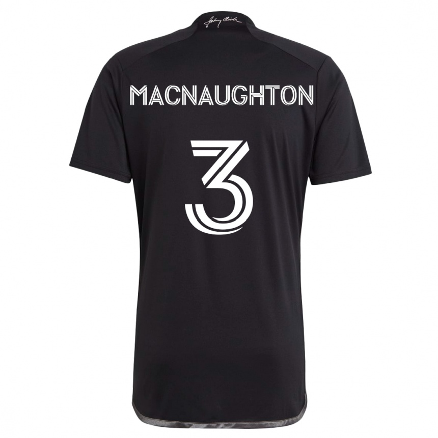 Kids Football Lukas Macnaughton #3 Black Away Jersey 2024/25 T-Shirt