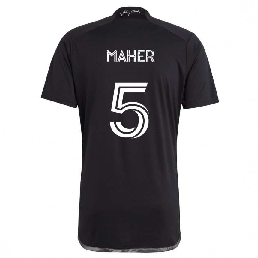 Kids Football Jack Maher #5 Black Away Jersey 2024/25 T-Shirt