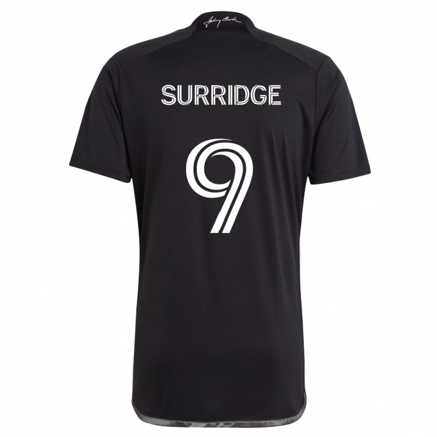 Kids Football Sam Surridge #9 Black Away Jersey 2024/25 T-Shirt