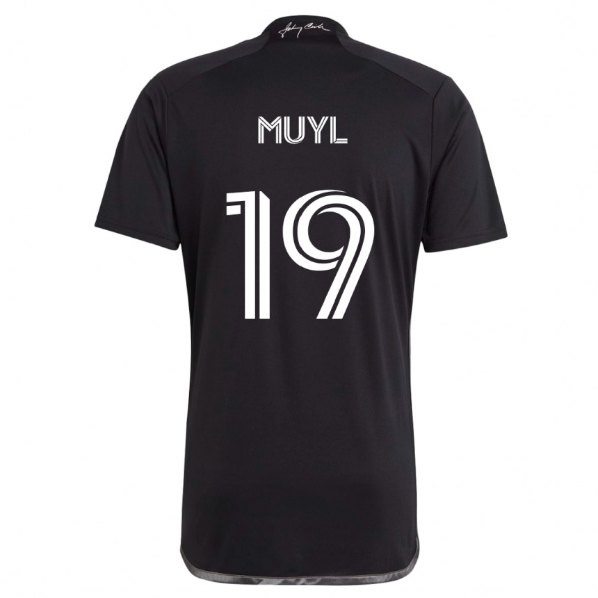 Kids Football Alex Muyl #19 Black Away Jersey 2024/25 T-Shirt