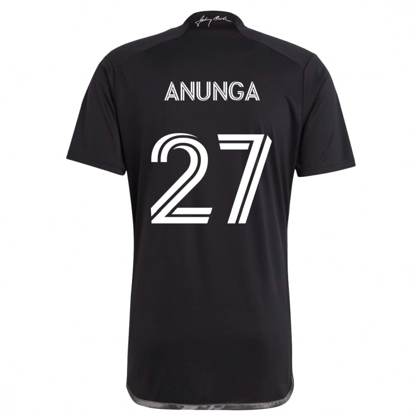 Kids Football Tah Anunga #27 Black Away Jersey 2024/25 T-Shirt