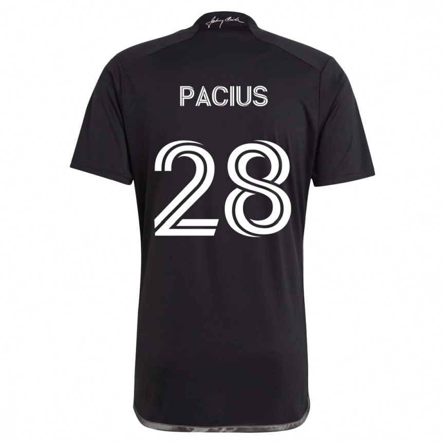 Kids Football Woobens Pacius #28 Black Away Jersey 2024/25 T-Shirt