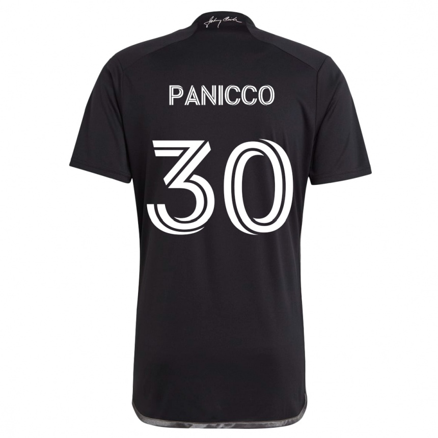 Kids Football Elliot Panicco #30 Black Away Jersey 2024/25 T-Shirt