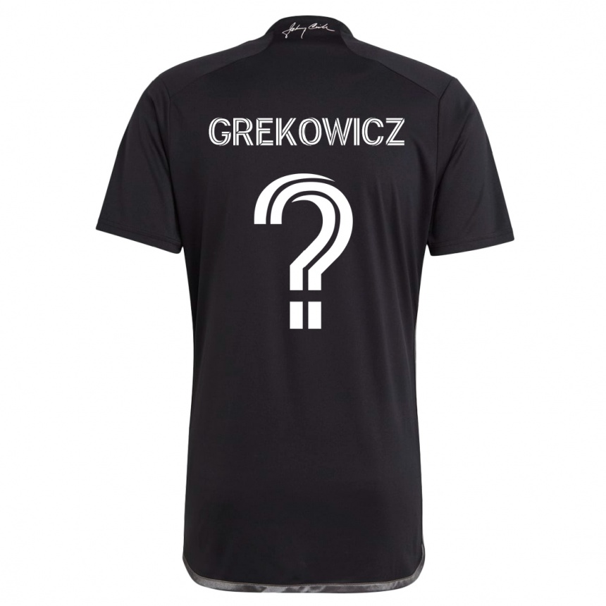 Kids Football Jacob Grekowicz #0 Black Away Jersey 2024/25 T-Shirt