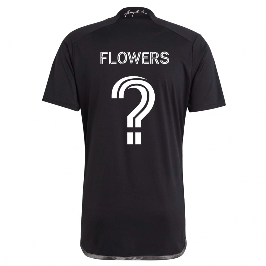 Kids Football Ashton Flowers #0 Black Away Jersey 2024/25 T-Shirt