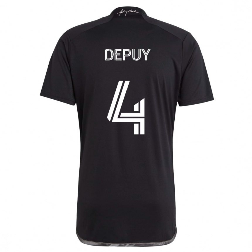 Kids Football Nick Depuy #4 Black Away Jersey 2024/25 T-Shirt