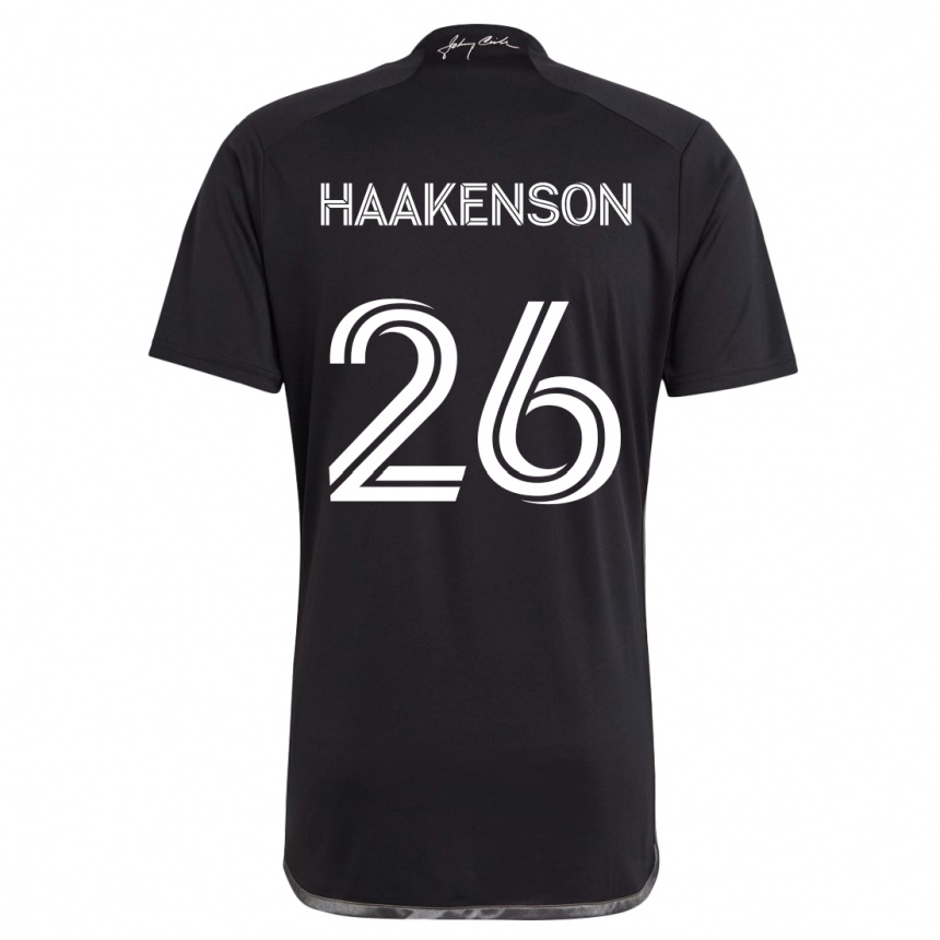 Kids Football Luke Haakenson #26 Black Away Jersey 2024/25 T-Shirt