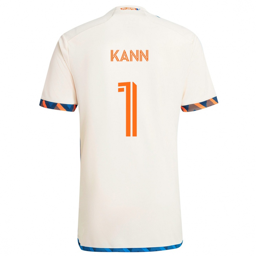 Kids Football Alec Kann #1 White Orange Away Jersey 2024/25 T-Shirt