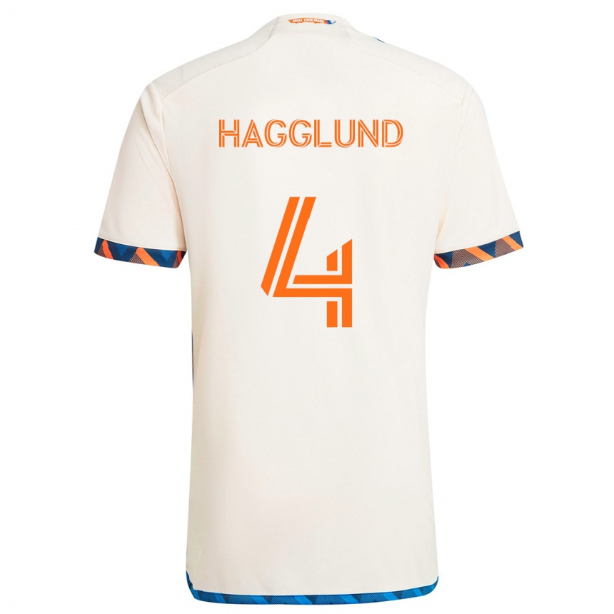 Kids Football Nick Hagglund #4 White Orange Away Jersey 2024/25 T-Shirt