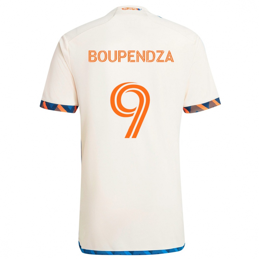 Kids Football Aaron Boupendza #9 White Orange Away Jersey 2024/25 T-Shirt