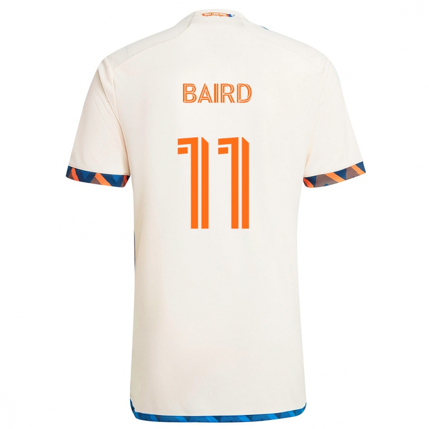 Kids Football Corey Baird #11 White Orange Away Jersey 2024/25 T-Shirt