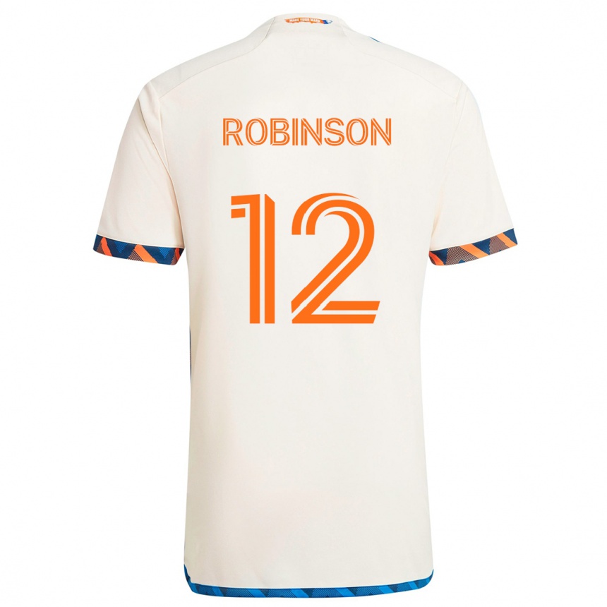 Kids Football Miles Robinson #12 White Orange Away Jersey 2024/25 T-Shirt