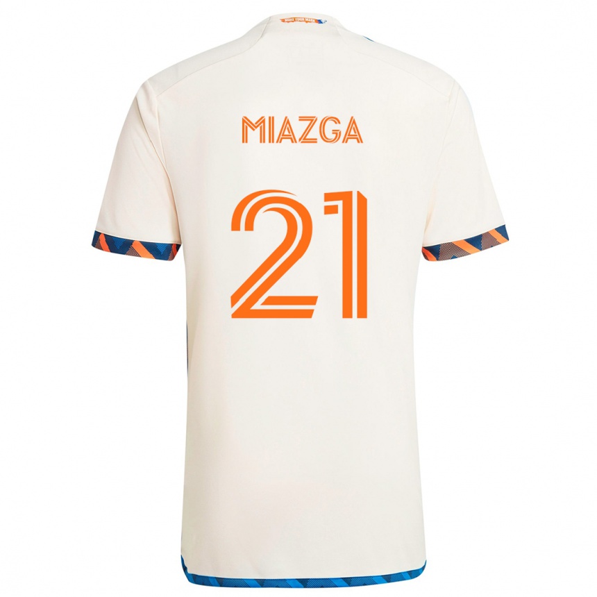 Kids Football Matt Miazga #21 White Orange Away Jersey 2024/25 T-Shirt