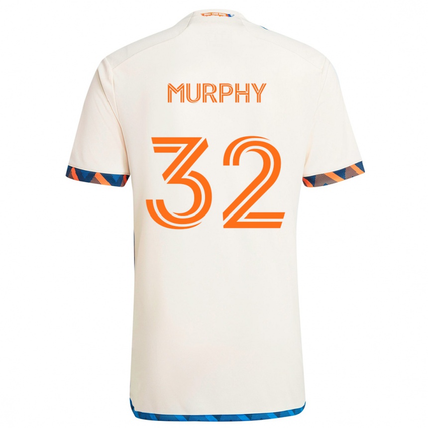 Kids Football Ian Murphy #32 White Orange Away Jersey 2024/25 T-Shirt