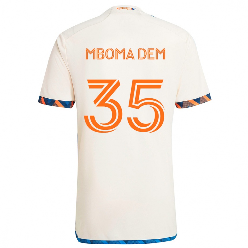 Kids Football Kenji Mboma Dem #35 White Orange Away Jersey 2024/25 T-Shirt