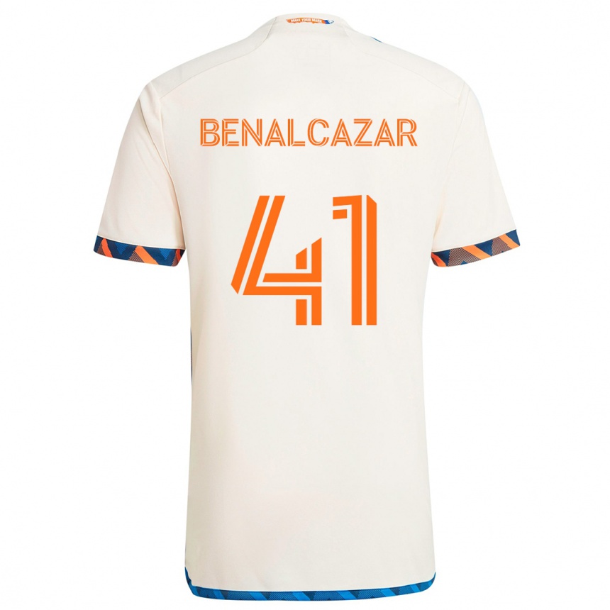 Kids Football Nico Benalcázar #41 White Orange Away Jersey 2024/25 T-Shirt