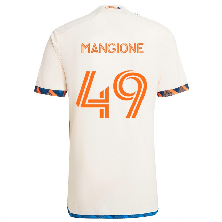 Kids Football Peter Mangione #49 White Orange Away Jersey 2024/25 T-Shirt