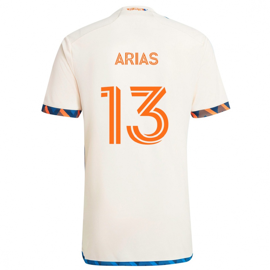 Kids Football Santiago Arias #13 White Orange Away Jersey 2024/25 T-Shirt