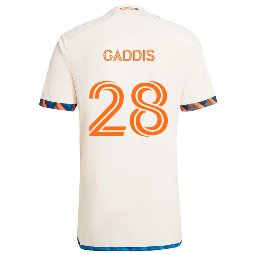 Kids Football Raymon Gaddis #28 White Orange Away Jersey 2024/25 T-Shirt