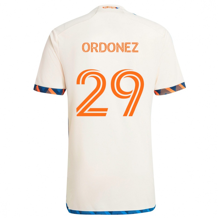 Kids Football Arquímides Ordóñez #29 White Orange Away Jersey 2024/25 T-Shirt