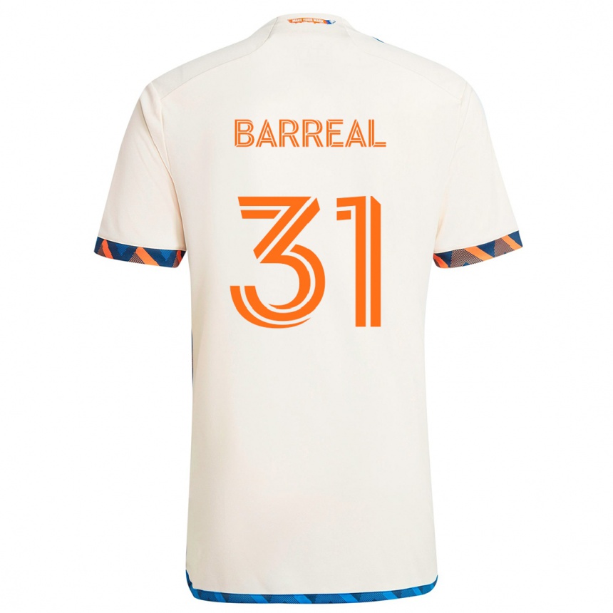 Kids Football Álvaro Barreal #31 White Orange Away Jersey 2024/25 T-Shirt