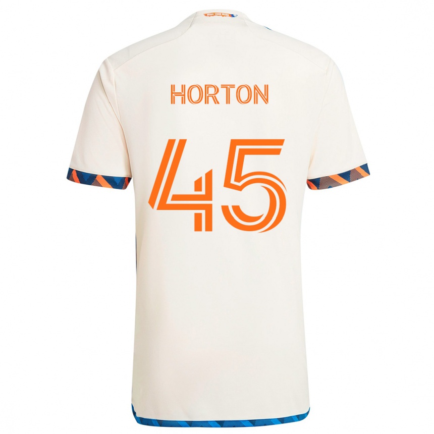 Kids Football Philip Horton #45 White Orange Away Jersey 2024/25 T-Shirt