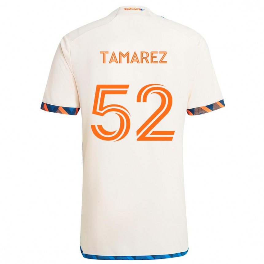 Kids Football Lucas Tamarez #52 White Orange Away Jersey 2024/25 T-Shirt